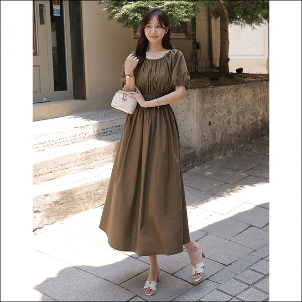 クリック＆ファニー カーデンシャーリング パフワンピース