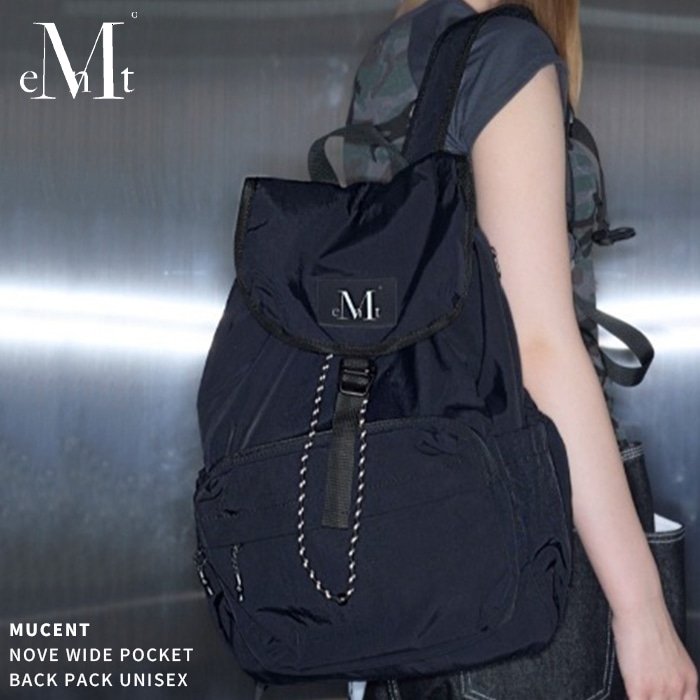 A4サイズ収納可能 ワイド ポケット ドローコード ドローストリング ナップザック リュック バックパック/NOVE WIDE POCKET BACK PACK UNISEX【送料無料】
