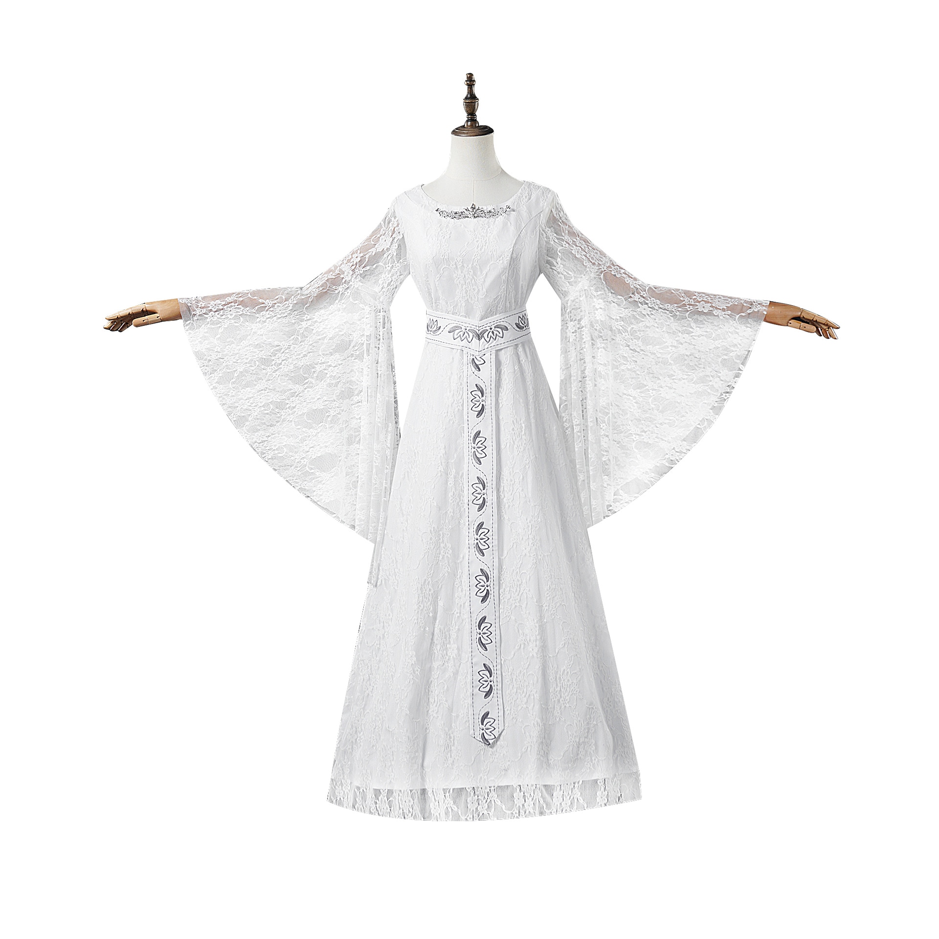 ロードオブザリングのエルフの女王のコスプレ衣装ガラドリエルの白いドレスロールプレイ衣装コスプレ