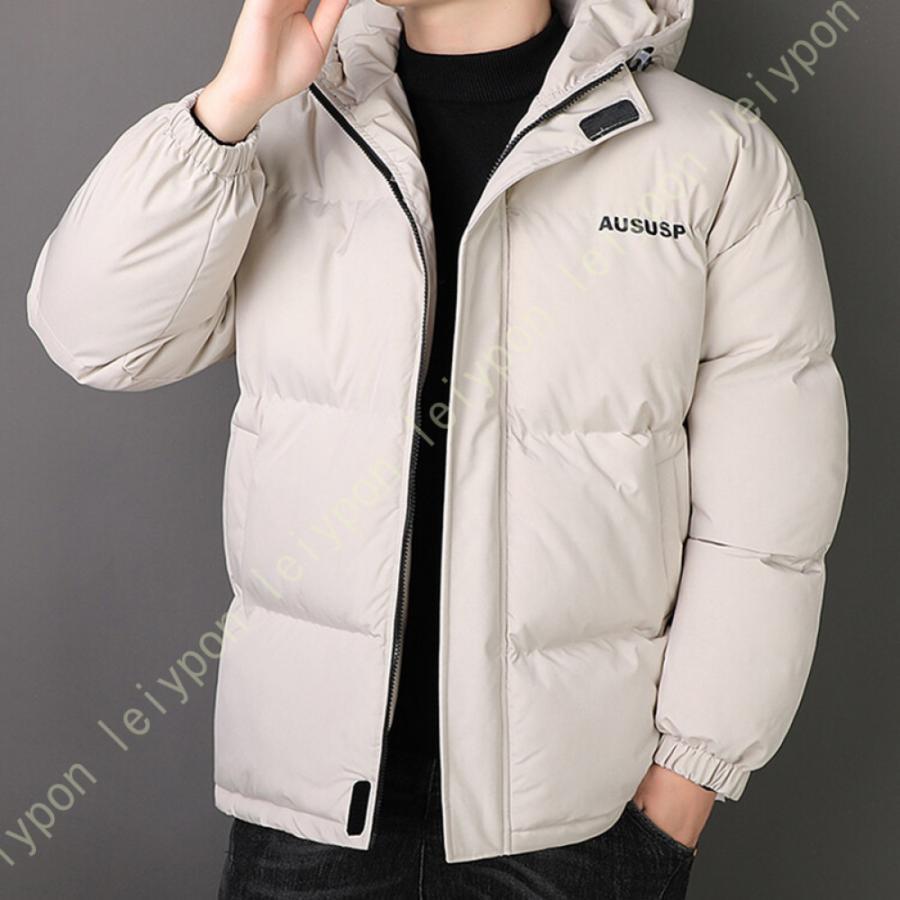 超軽量 裏起毛 ふわふわ ダウンジャケット メンズ ダウンコート 中綿ジャケット 立ち襟 ジップアップ ポケット付き 薄手 冬服 保温性 撥水性 防風 防寒