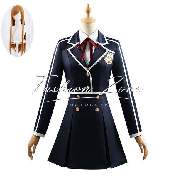 ソードアート・オンライン 風 結城 明日奈/アスナ 制服 コスプレ衣装 ウィッグ ハロウィン 演出服 変装