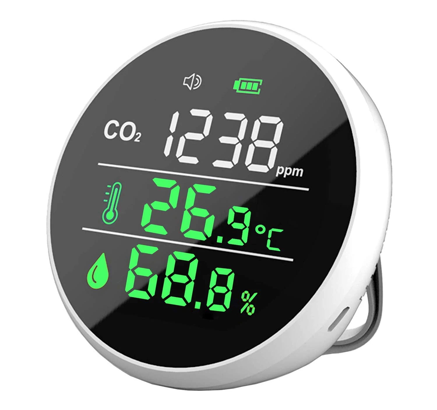 最新型 C2測定器 二酸化炭素濃度計測器 リアルタイム 空気質モニター C2濃度 湿度 温度測定 3in1 車用 事務所用 家庭用 8,242円