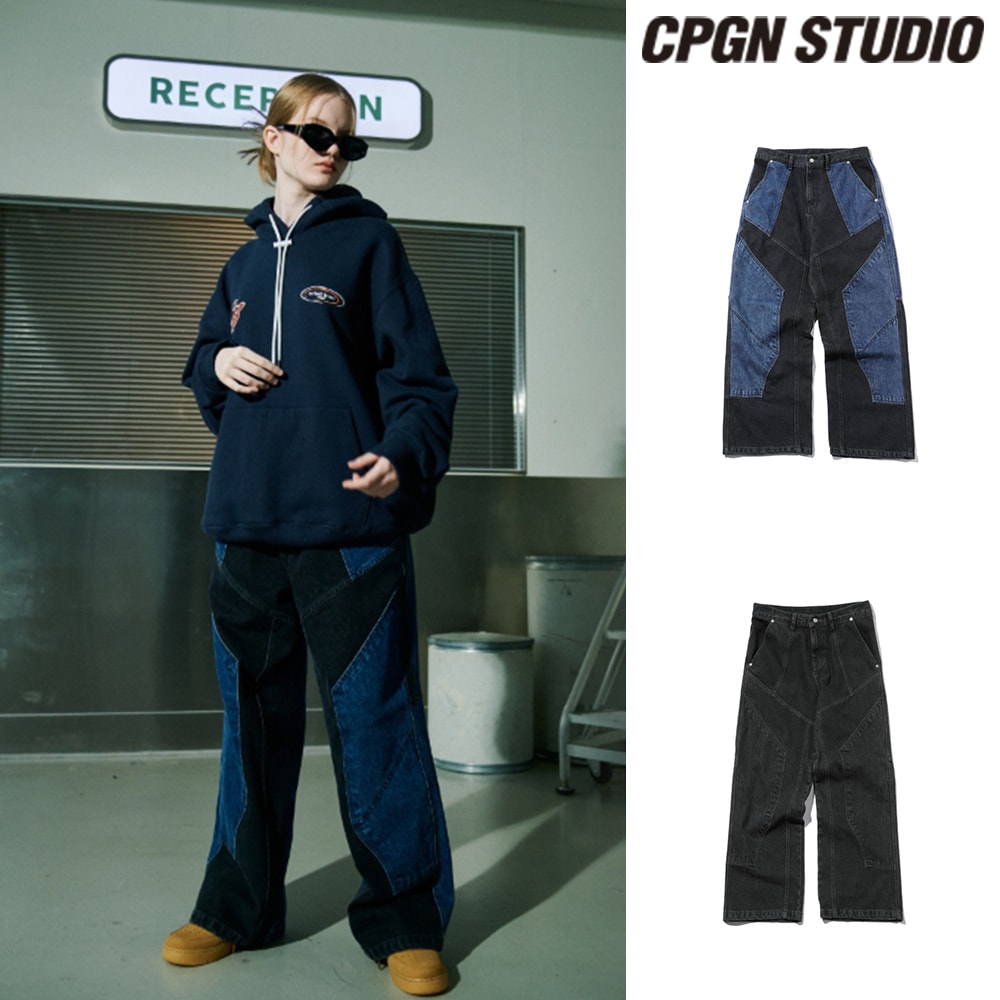 【CPGN STUDIO】 Mixed Jolge Wide Denim Pants