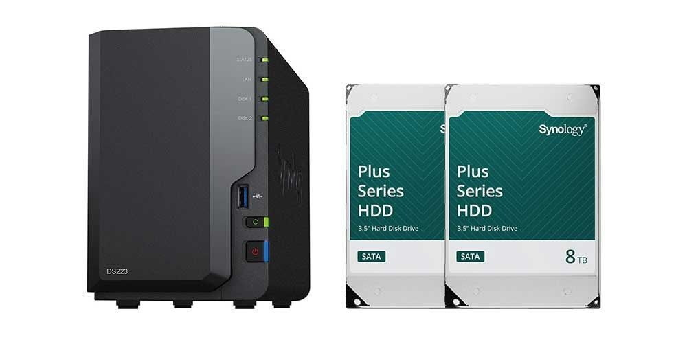 Synologyシノロジー DiskStation DS223 +HAT3320-8TB 2個 DS223HAT33208TB2