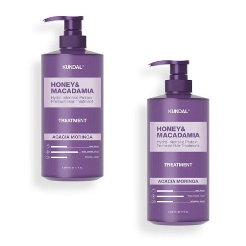 クンダルプロテイントリートメントアカシアモリンガ1058ml x 2つの香り保湿栄養柔らかいヘアケア大容量