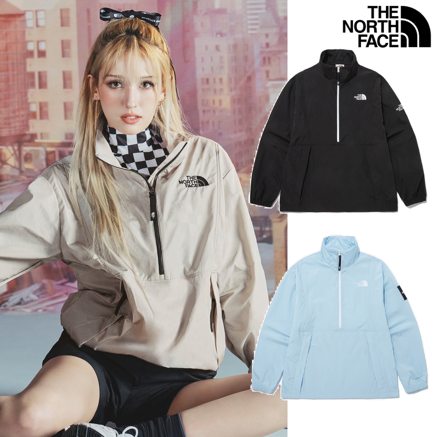 OLEMA ANORAK 3色 新商品 韓国人気 男女共用 肝節期 日常服 登山用 軽いスポーツ用 日常用 レギュラーフィット