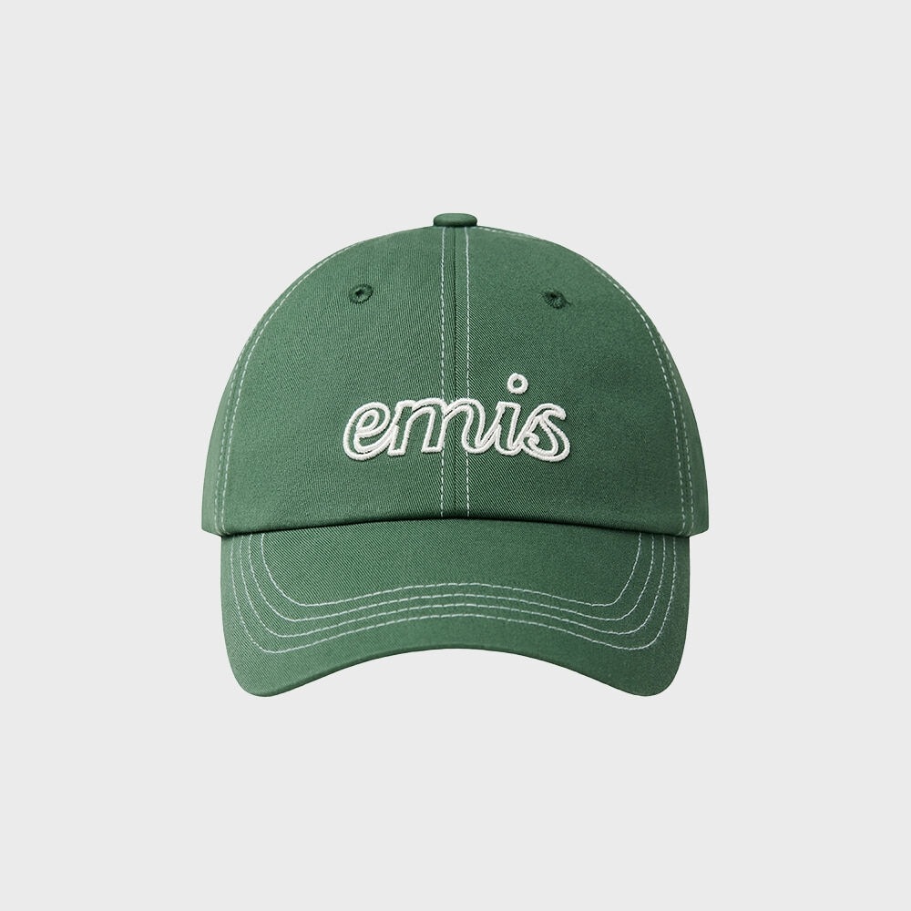 EMIS レタリングロゴホワイトステッチボールキャップ-グリーン