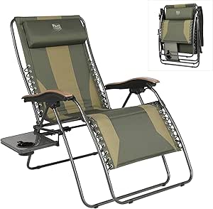 リクライニングチェア 折りたたみ 耐荷重160kg 幅広(座幅60cm) 角度調節 インフィニティチェア カップホルダー付 枕つき 一人掛け ゼログラビティーチェア 仮眠 室内 お部屋 オフィス 勤務