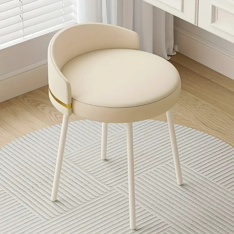 スツール 回転スツール イス 椅子 チェア ホワイト クリーム モダン シンプル お洒落 かわいい 回転 360℃ ドレッサー ダイニングチェア 4-7