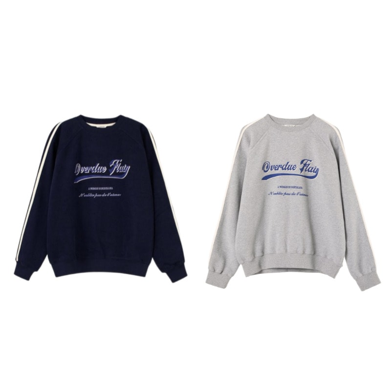 OVERDUE LETTERING MTM レタリング 起毛 スウェット (2カラー)