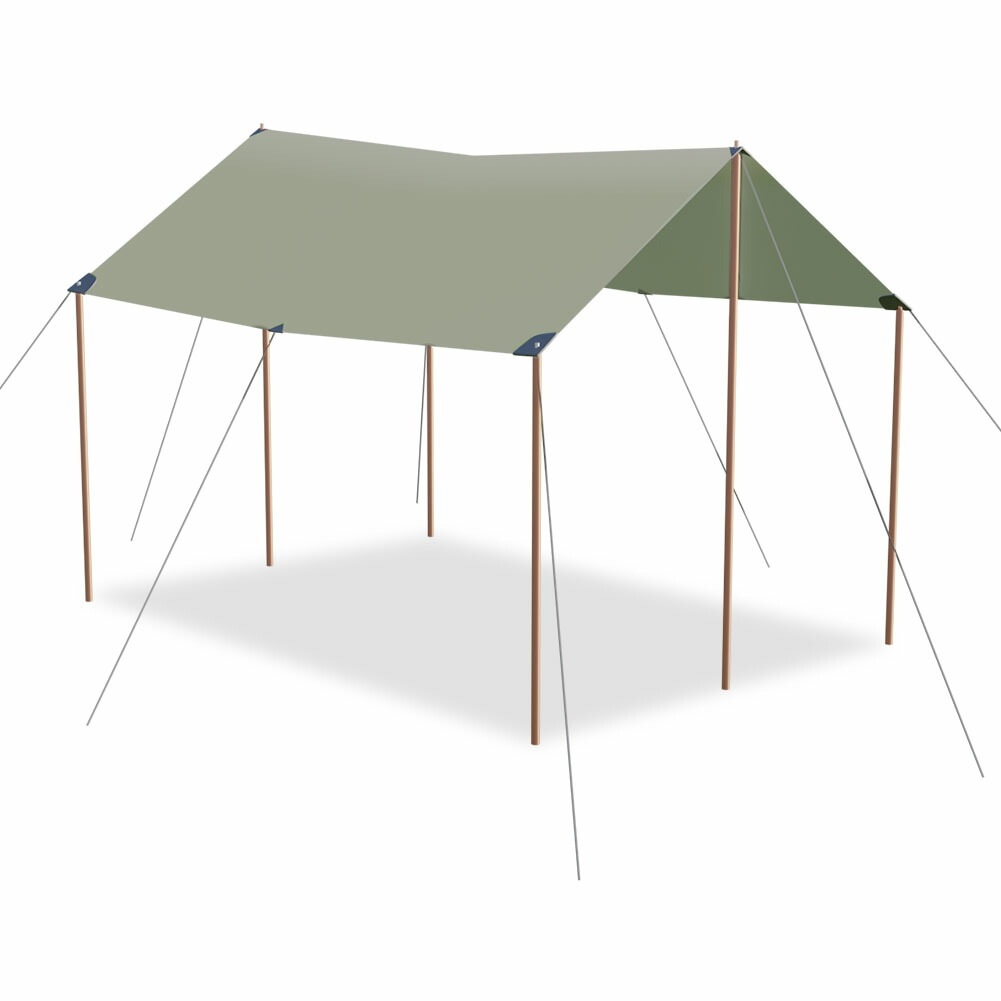 タープ 285400cm ポリコットン 撥水 遮光 2468 サンドベージュ キャンプ アウトドア