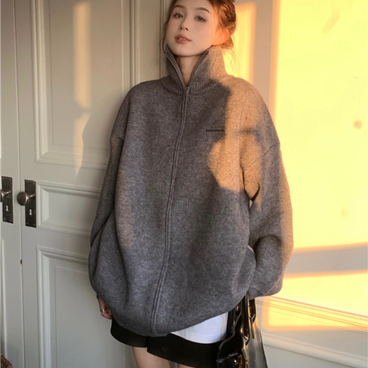 アウター プルオーバー ジャケット シャンパー 上着 袖あり 長袖 スタンドカラー ワイド かわいい 大人可愛い カジュアル おしゃれ かっこいい こなれ感 ラフ メンズライク ボーイッシュ