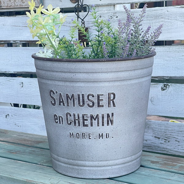 アンティーク　手桶　プランター　カントリー アンティーク手桶プランターカントリー