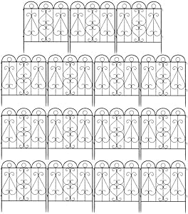 園芸 フェンス 垣 フェンス 屋外 錬鉄スタイルの装飾ボーダー超厚で錆びにくい屋外装饰 庭造り 園芸用 フェンス 15枚 10,259円