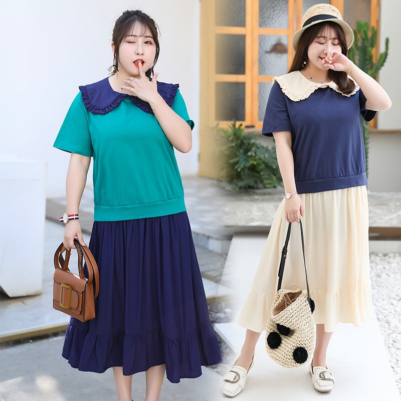 ワンピース 大きいサイズ 半袖 春夏 韓国 妊婦 マタニティ ゆったり きれいめ 3l 4xl 5l