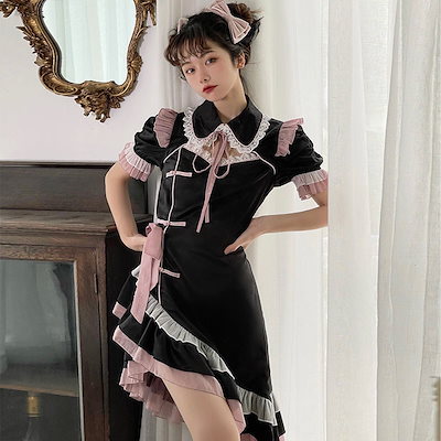 【3日出荷】オリジナルロリータ少女が改良したチャイナドレスワンピース二次元日系メイド服 品質良い