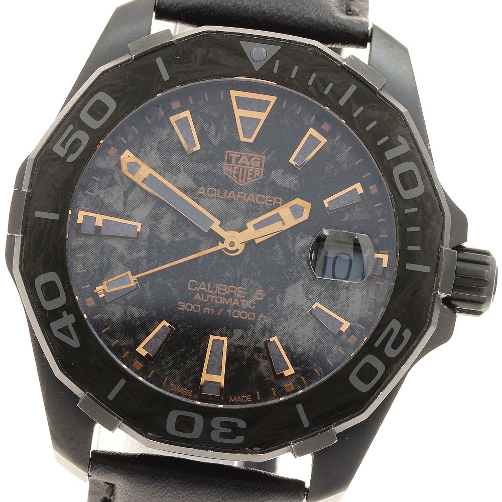 タグホイヤー TAG HEUER WBD218A-0 アクアレーサー キャリバー5 カーボン・コレクション デイト 自動巻き メンズ 良品 内箱・保付き_914435【中古】