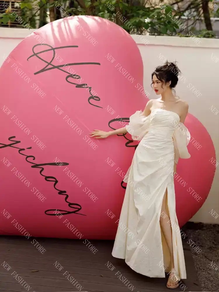 ウエディングドレス胸拭きドレススカートフレンチワンピース-89