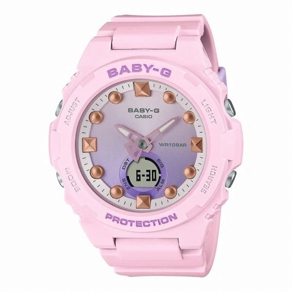 取寄品 正規品 CASIO腕時計 カシオ BABY-G ベイビージー アナデジ表示 アナログ&デジタル 丸形 クオーツ BGA-320-4AJF レディース腕時計