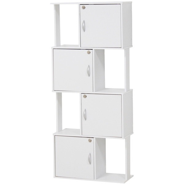 39413 ホワイト ラック鍵付き 4段 メーカー直送