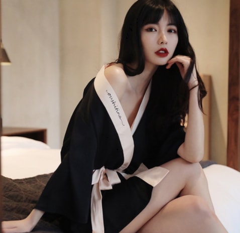 リラックスガウン トップス ルームウェア パジャマ ロング丈 袖あり リボン ウエストリボン 爽やか 大人スタイル かわいい 大人可愛い きれいめ シンプル カジュアル 大人 上品 おしゃれ