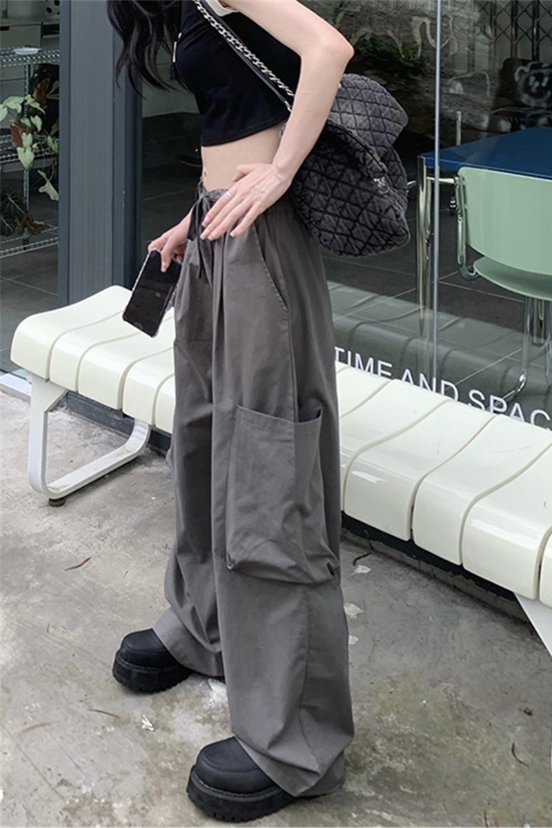 パンツ レディース サマー ヴィンテージ ストリート カーゴルーズ ワイド レッグハイウエスト スキニー ラウンジ パンツ ワイドパンツ バギーパンツ ワイド ポケット ハイウエスト シンプル