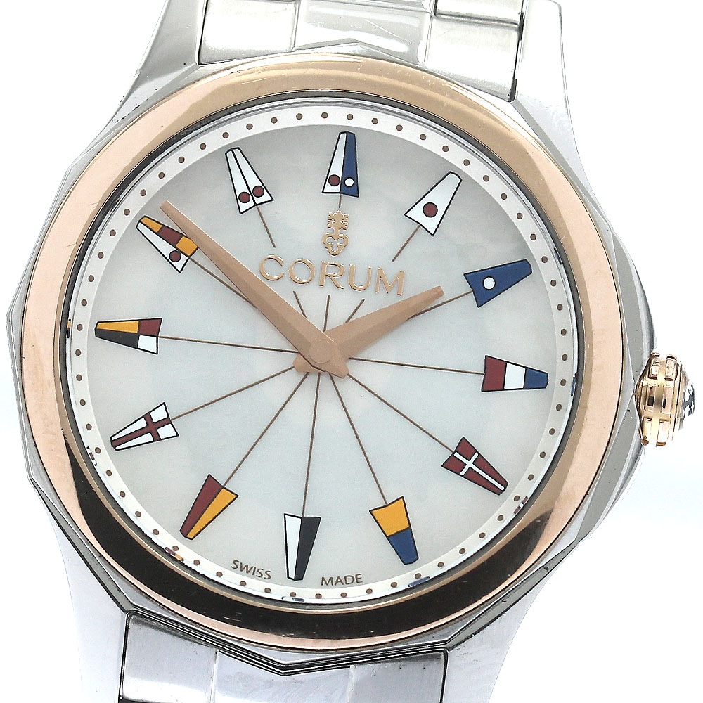 コルム CORUM A020/03661 アドミラルズカップ レジェンド32 PGベゼル 日本限定 クォーツ メンズ 良品 箱付き_882005【中古】
