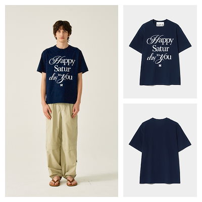 SATUR】 HAPPY SATURDAY TYPO GRAPHIC 絶妙なデザイン T-SHIRT