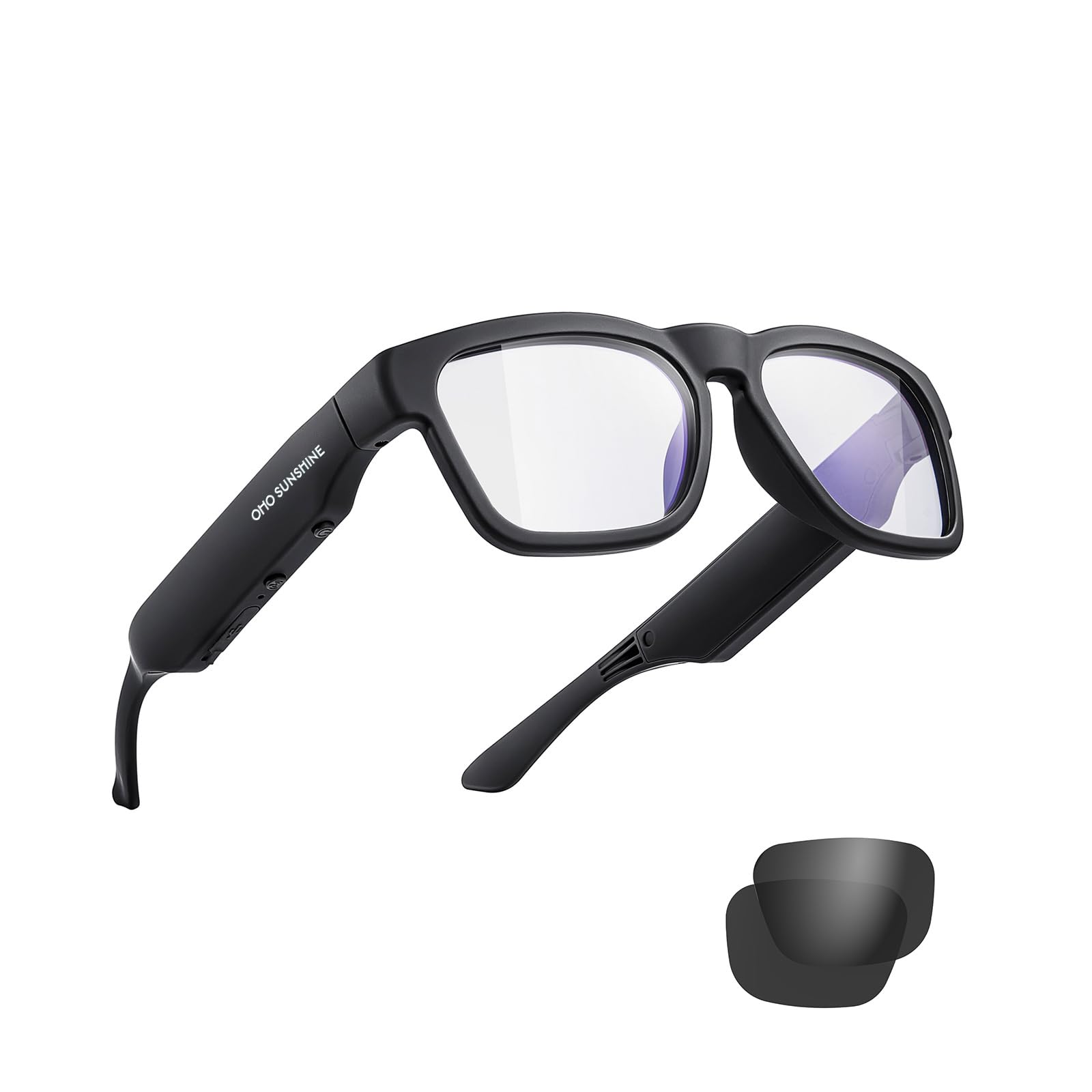 OhO Sunshine スマートメガネ 128G MP3 Bluetoothサングラス オープンイヤースピーカー付き 屋内および屋外スポーツ用 偏光 UV保護 ユニセックス