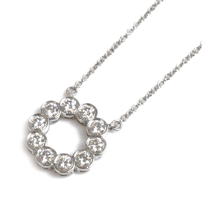 TIFFANY&Co. ティファニー Pt950プラチナ ジャズ サークル ダイヤ ネックレス ダイヤモンド 3.3g 41cm レディース 中古 110,000円