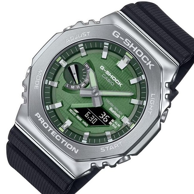 メンズ ソーラー モバイルリンク メタルケース グリーン(海外モデル)GBM-2100A-1A3
