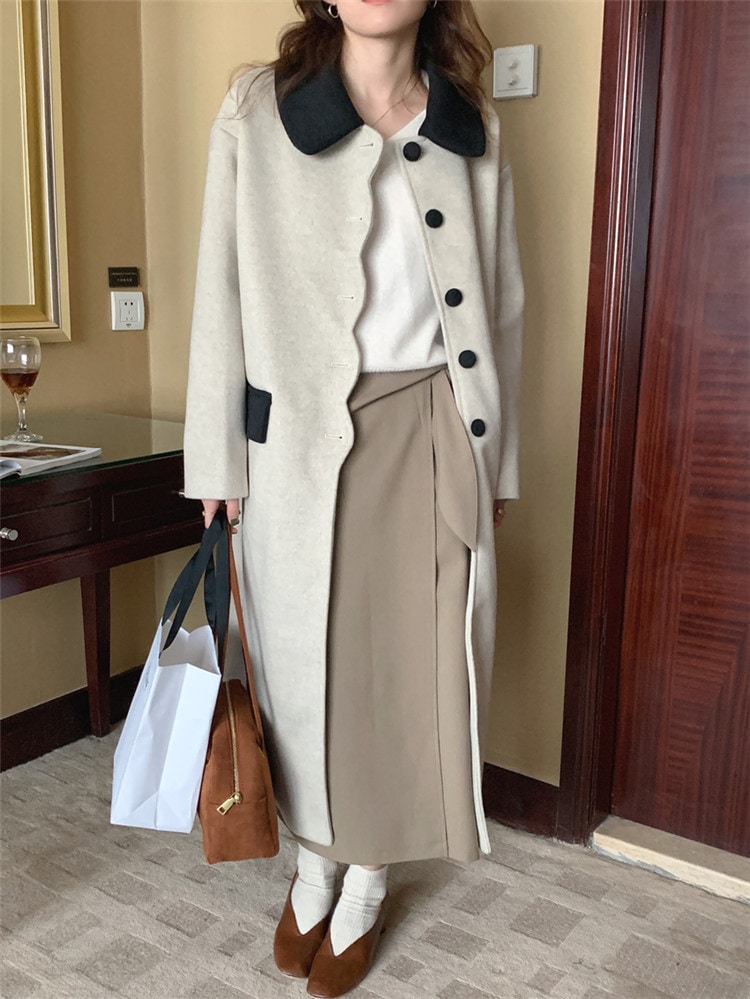 洗練されたシルエット 怠惰な風 カラーマッチング ラペル 単体ボタン ゆったりする 中長セクション