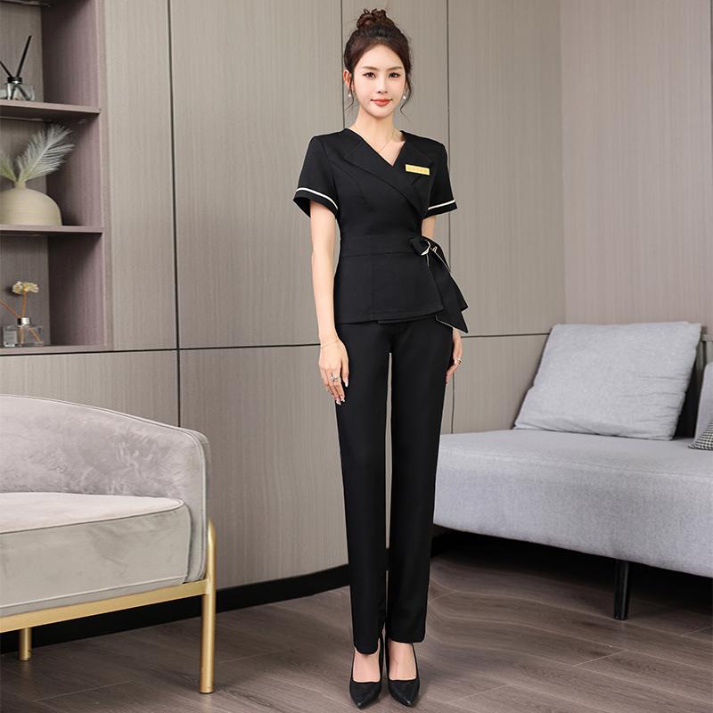 ユニフォーム 作業着 制 レディース おしゃれ エステ 女性 美容室 ハイエンド 足湯 按摩師 温泉 夏 ズボン マッサージ シンプル リラクゼーション 女性