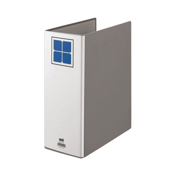（まとめ） TANOSEE 片開きパイプ式ファイルE A4タテ 1000枚収容 背幅126mm グレー 1冊 10セット