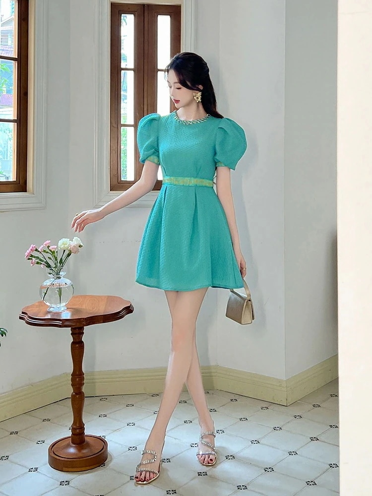 2025夏新品 お姫様 ショートワンピース 誕生日 綺麗 ドレス パーティー キャバ 大人 同窓会 披露宴 卒業式 結婚式 演奏会 ウェディング 二次会 メガ割30%までに制限