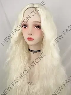 かつら女ネットレッド欧米風ウール巻中分乳白新型リアル丸顔jkリアルフルセット-42