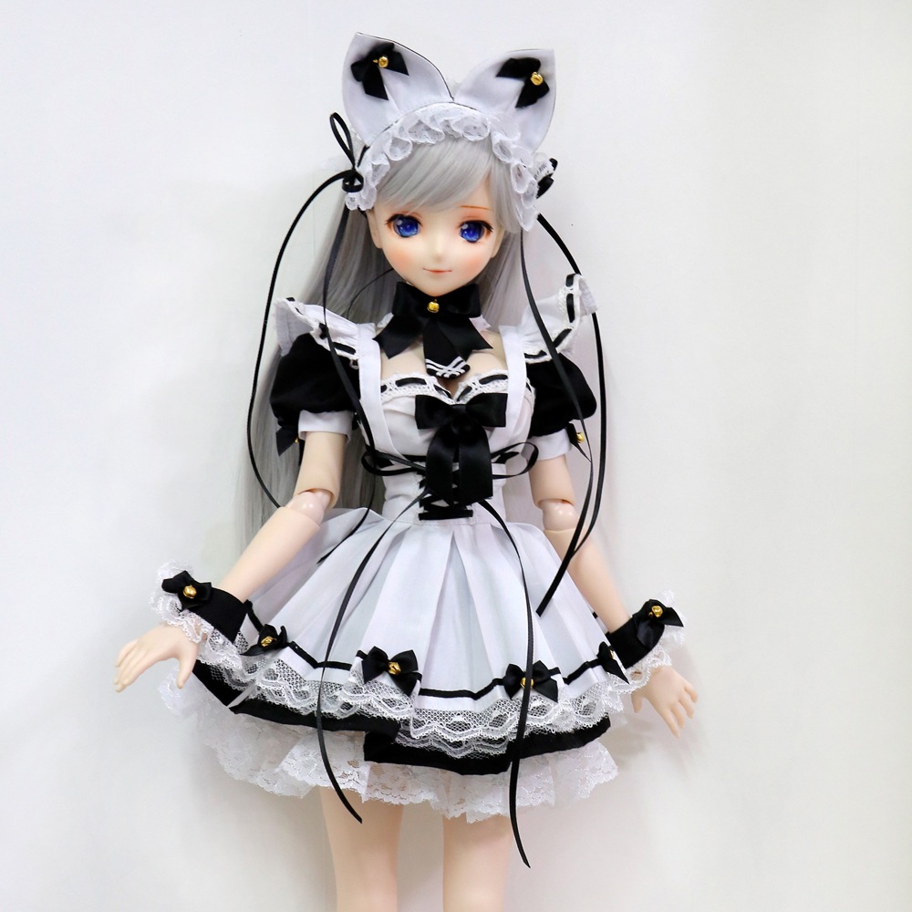 BJDドール用衣装セット 洋服 メイド服 猫耳 DD/SD/オーダーサイズ人形用