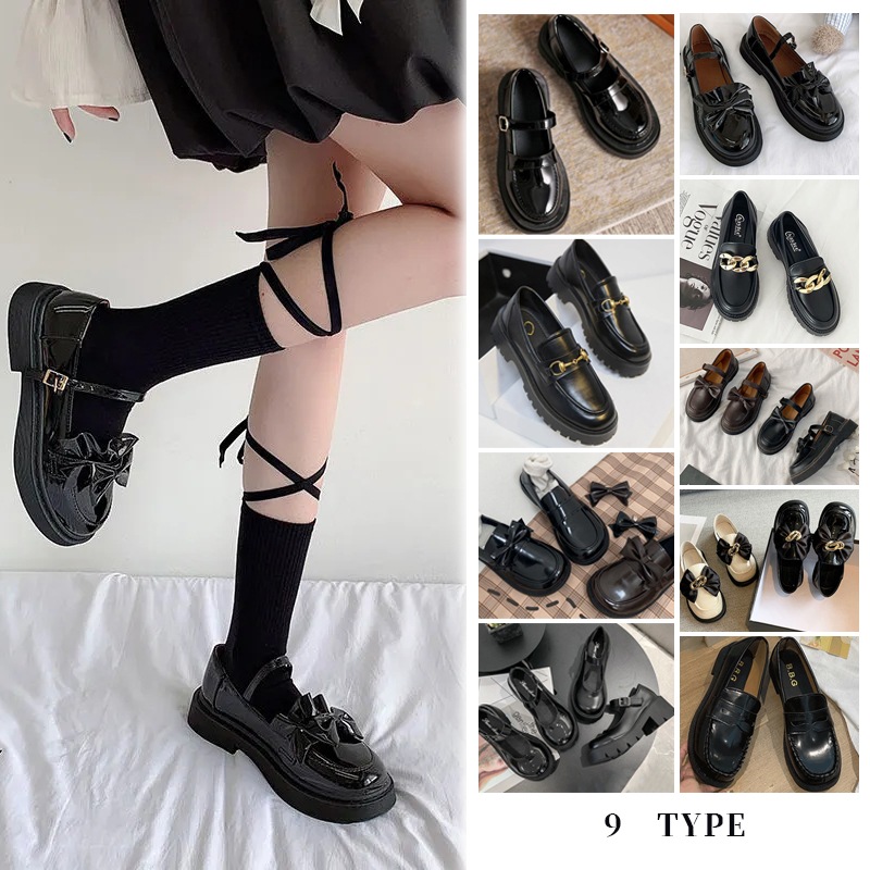 革靴日系jk制服厚底靴キャンパス風ヒールパンプスレザーシューズレースアップシューズ 最大51 Offクーポン
