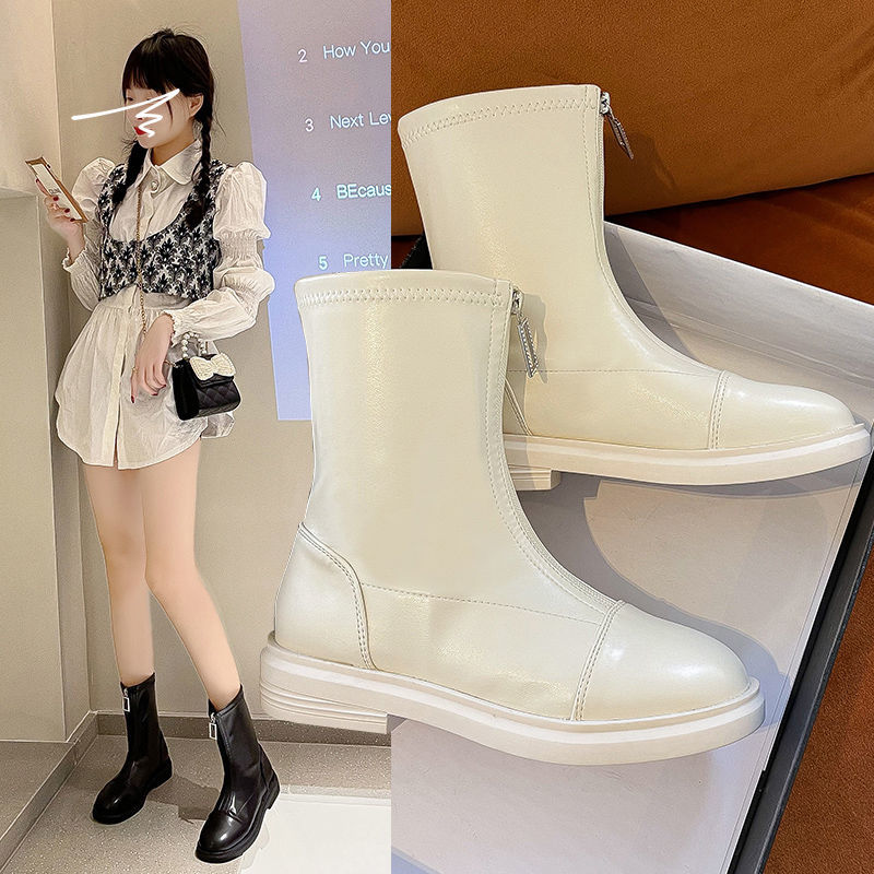 ショートブーツ 英国風ショートブブーツ春と秋の新しい中型ブ薄型ブーツ旬な履きこなし！ ロングブーツ スタイルアップ！ヒールパンプス