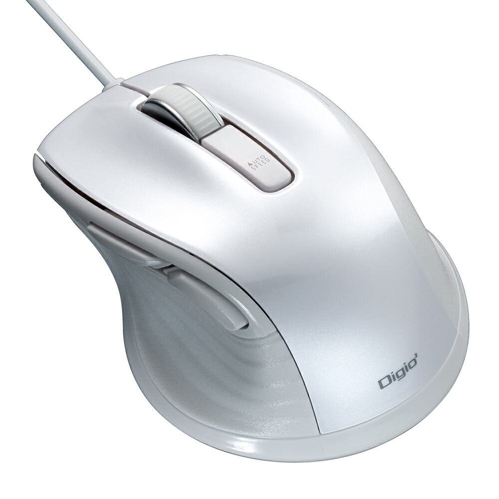 （まとめ買い）F_line 有線静音5ボタンBlueLEDマウス Sサイズ ホワイト MUS-UKF142W [x3]