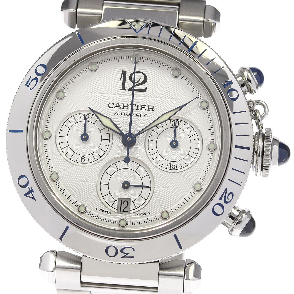 カルティエ CARTIER W31030H3 パシャ38ｍｍ クロノグラフ 自動巻き メンズ 良品 _814330【中古】