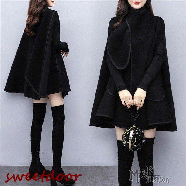 ポンチョコート レディース コート ポンチョ マント ケープ オーバー 秋 冬 アウター 無地 体型カバー 大きいサイズ おしゃれ 通勤 30代40代