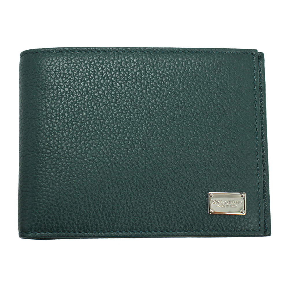 二つ折り札入れ グリーン系 レザー アウトレット BP0437 B5373 8H650