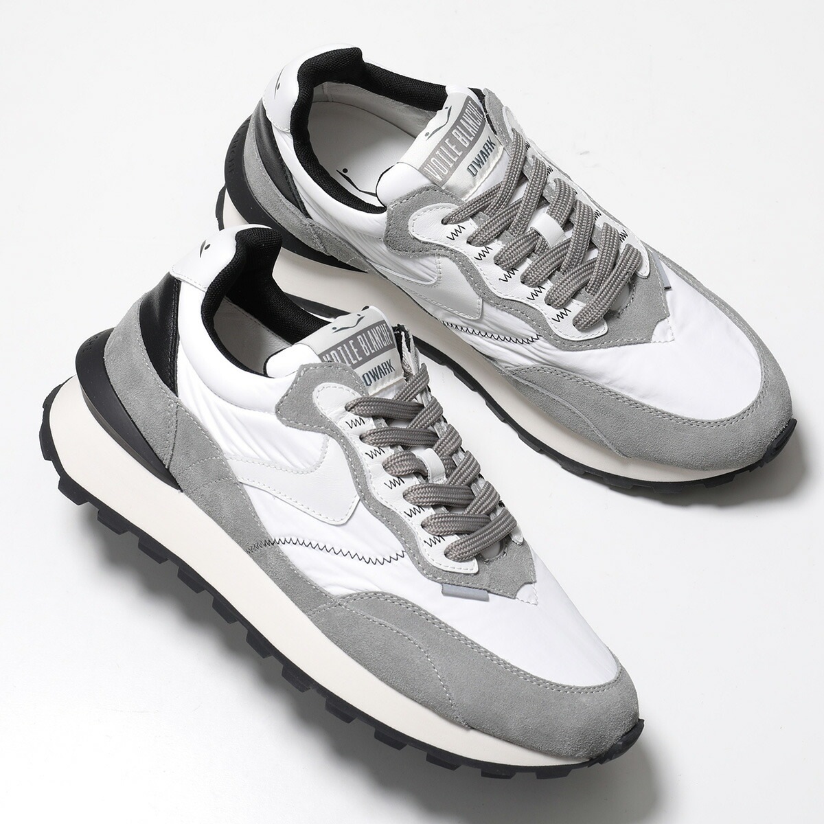 VOILE BLANCHE ボイルブランシェ スニーカー QWARK HYPE MAN 2017930 05 メンズ ローカット スウェード ナイロン シューズ 靴 3B22/ICE-BLACK