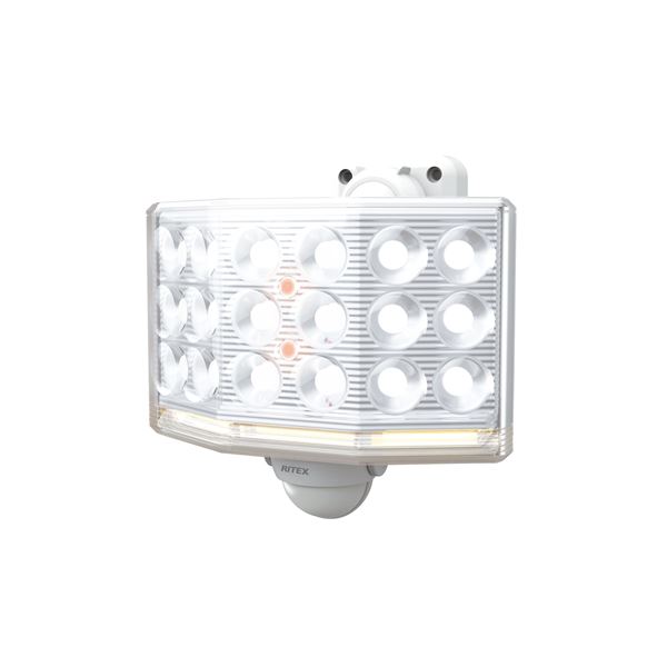 LED センサーライト/照明器具 コンセント式 18W1灯 ワイド 1500ルーメン フリーアーム式 リモコン付 ムサシ