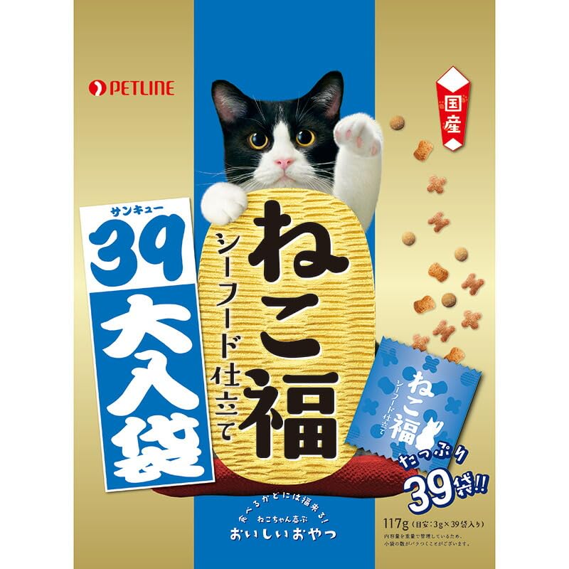 日清ペットフード （まとめ買い）ねこ福 39大入り シーフード味 117g 猫用 【×6】