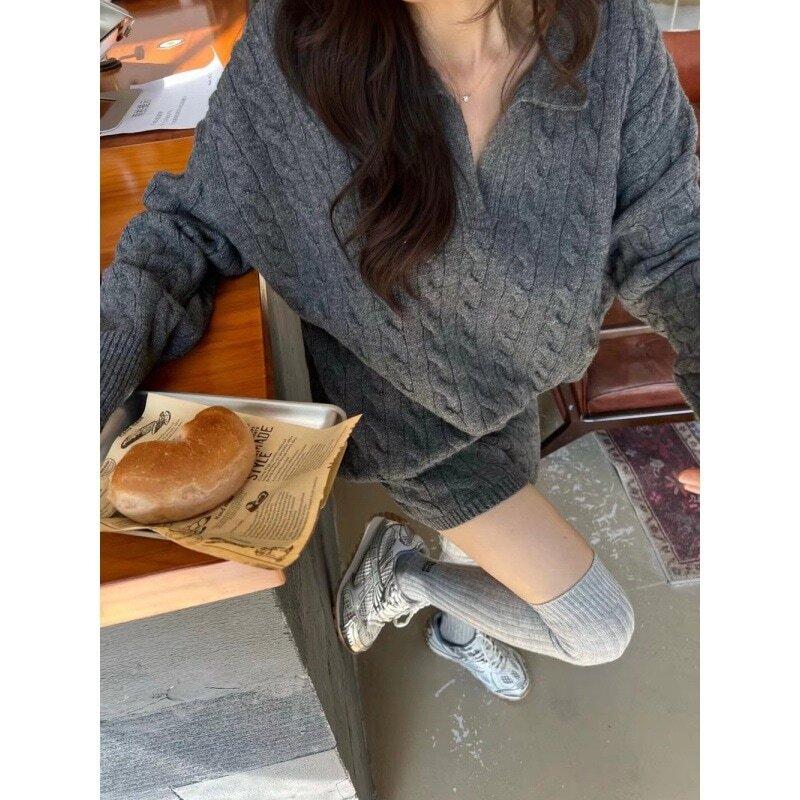 秋冬カジュアルピースセット新しいハイウエストニットセーター女性