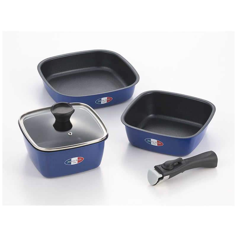 タマハシ　「ジャンヌ・エコール」着脱ハンドル角型鍋3点セット　JE127