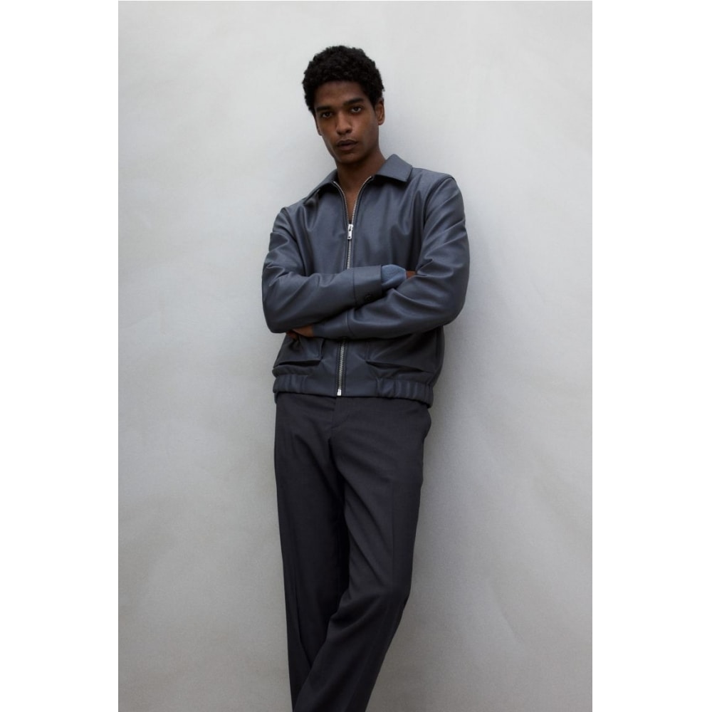 H&M スーツパンツレギュラーフィットダークグレー