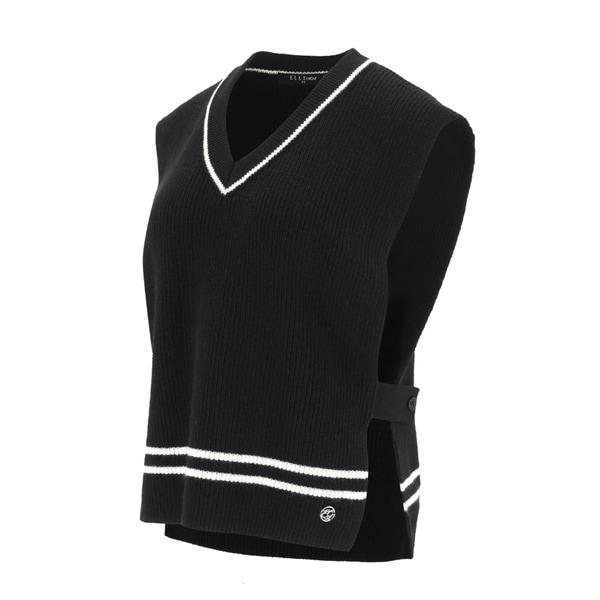 （6K63101 199）2024年 女性 秋 サイドボタン Vネック ニットベスト